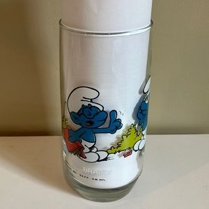 Vintage brainy Smurf glassware glasses